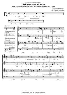 Dixit Dominus ad Adam