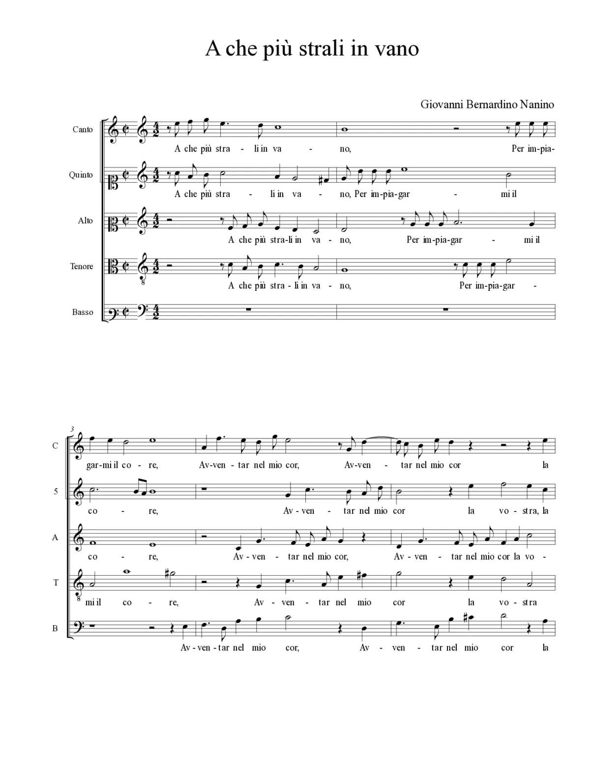 A che più strali in vano - Page 1