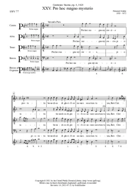 Pro hoc magno mysterio pietatis, SWV 77