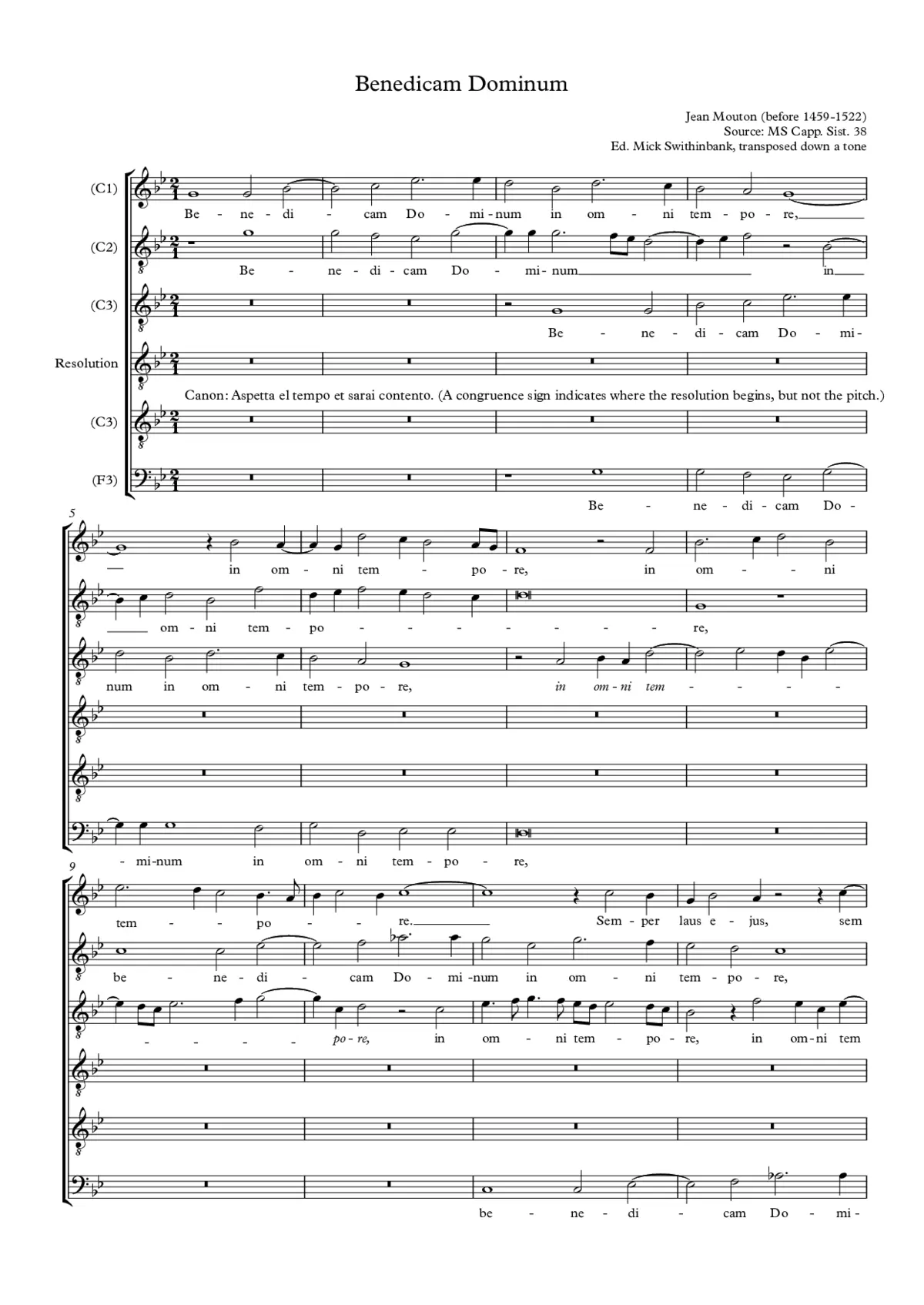 Benedicam Dominum in omni tempore - Page 1