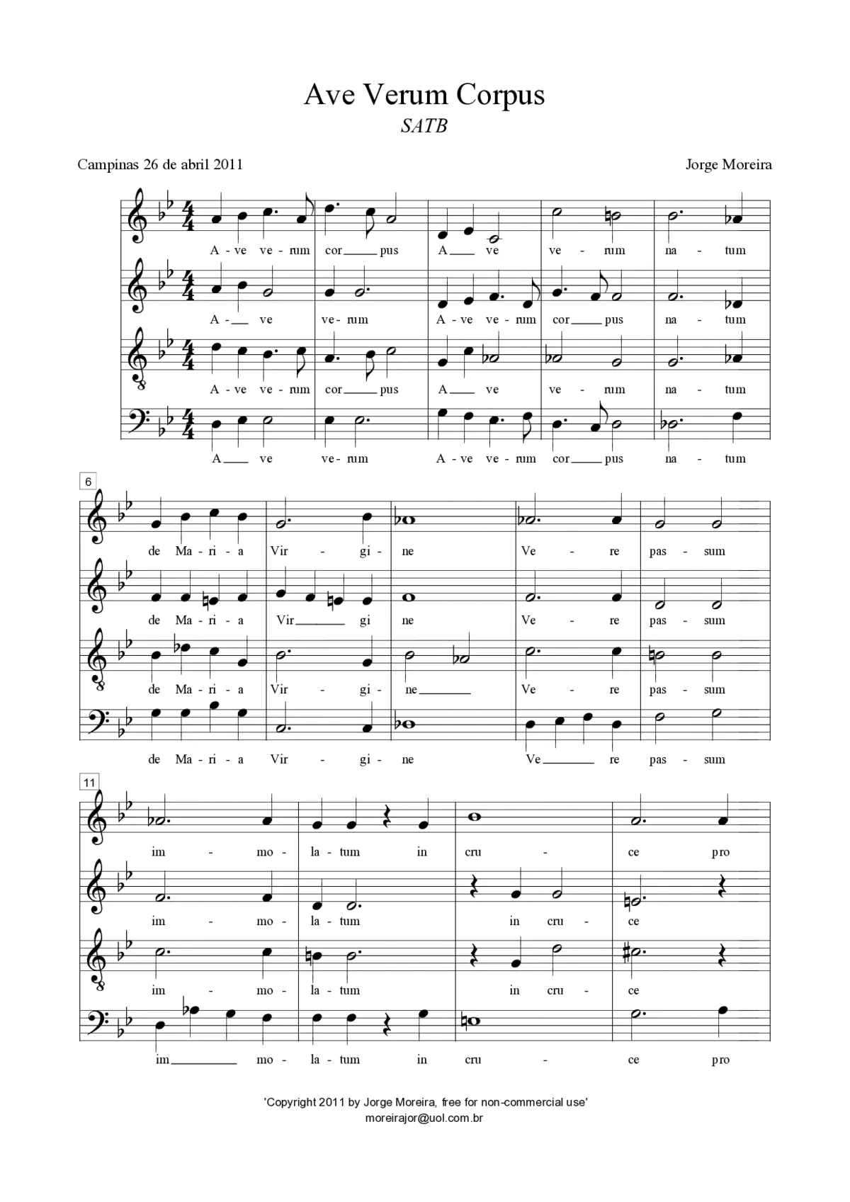 Ave verum corpus - Page 1