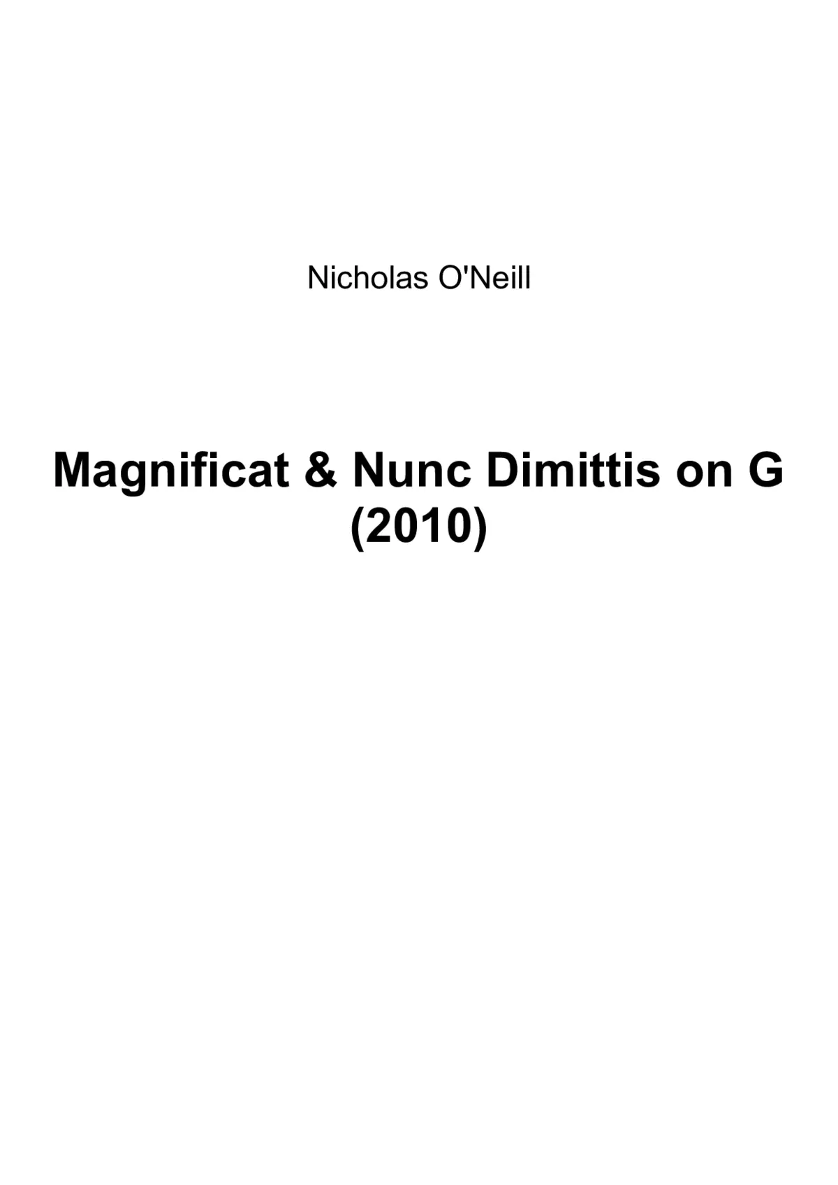 Magnificat & Nunc dimittis on G - Page 1