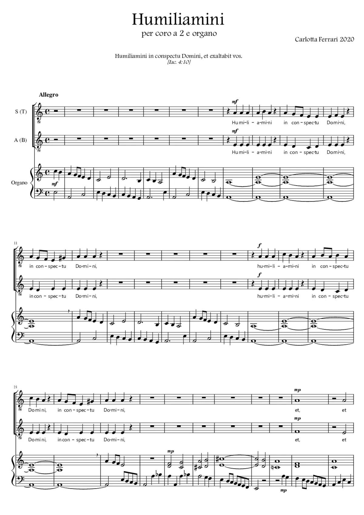 Humiliamini - Page 1
