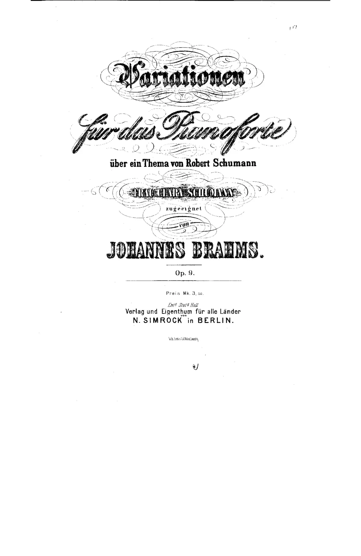 Variations on a Theme by Robert Schumann - Page 1