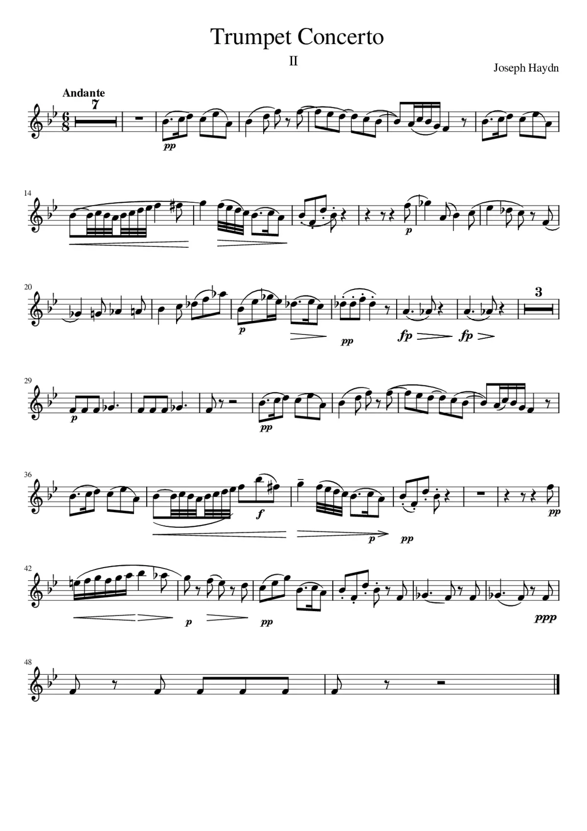 Trumpet Concerto in E-flat major Hob.VIIe:1 - Page 1
