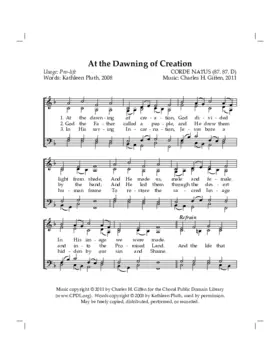 At the dawning of creation