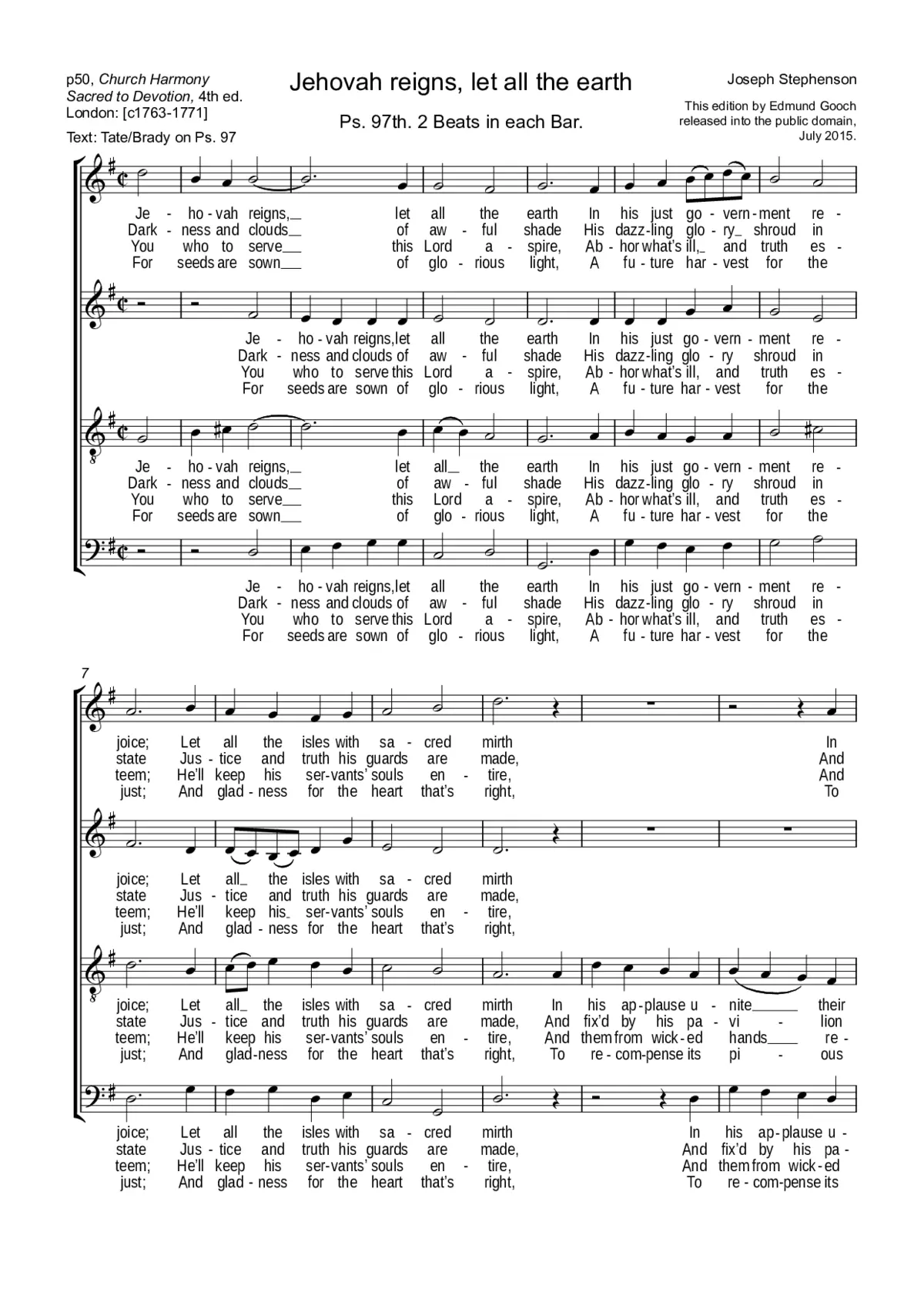 Jehovah reigns, let all the earth - Page 1