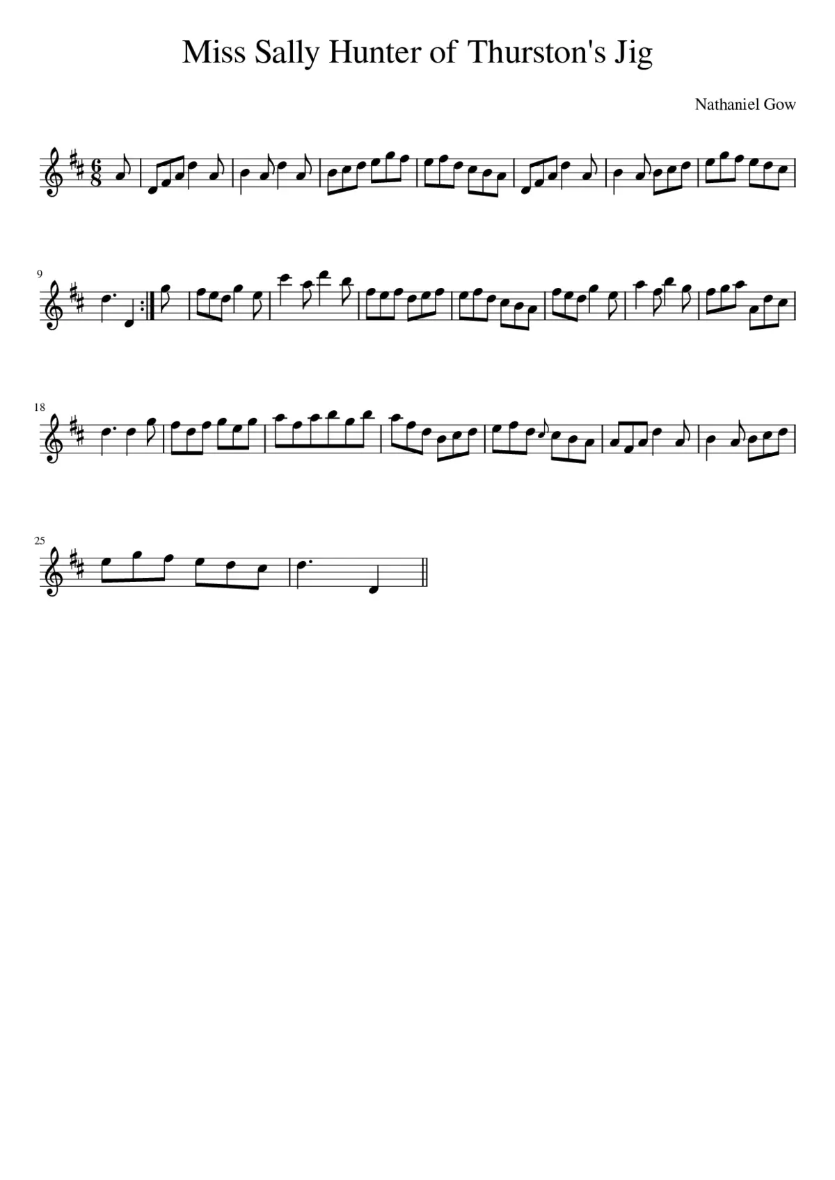 Miss Sally Hunter of Thurston's Jig - Page 1