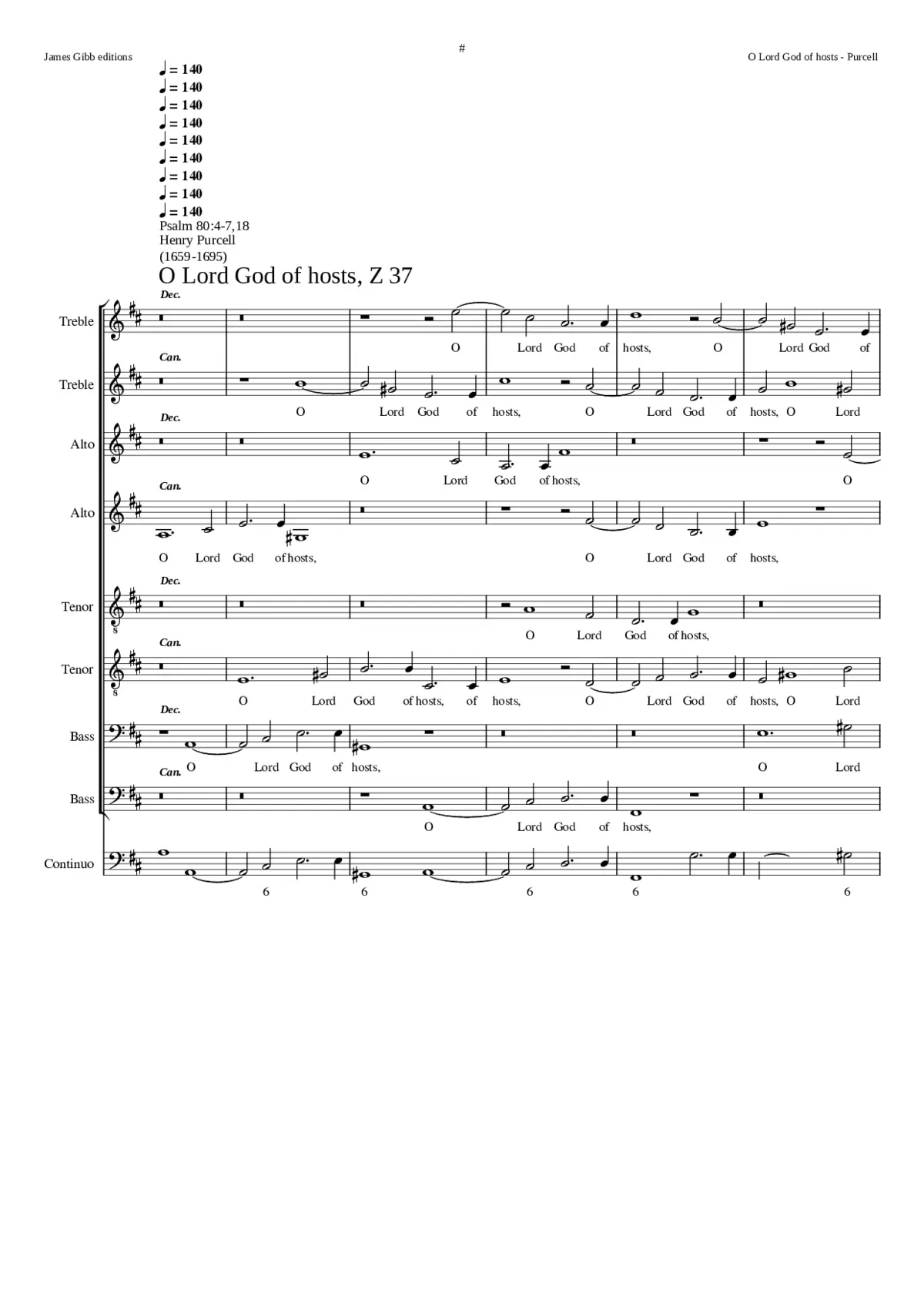 O Lord God of hosts Z 37 - Page 1