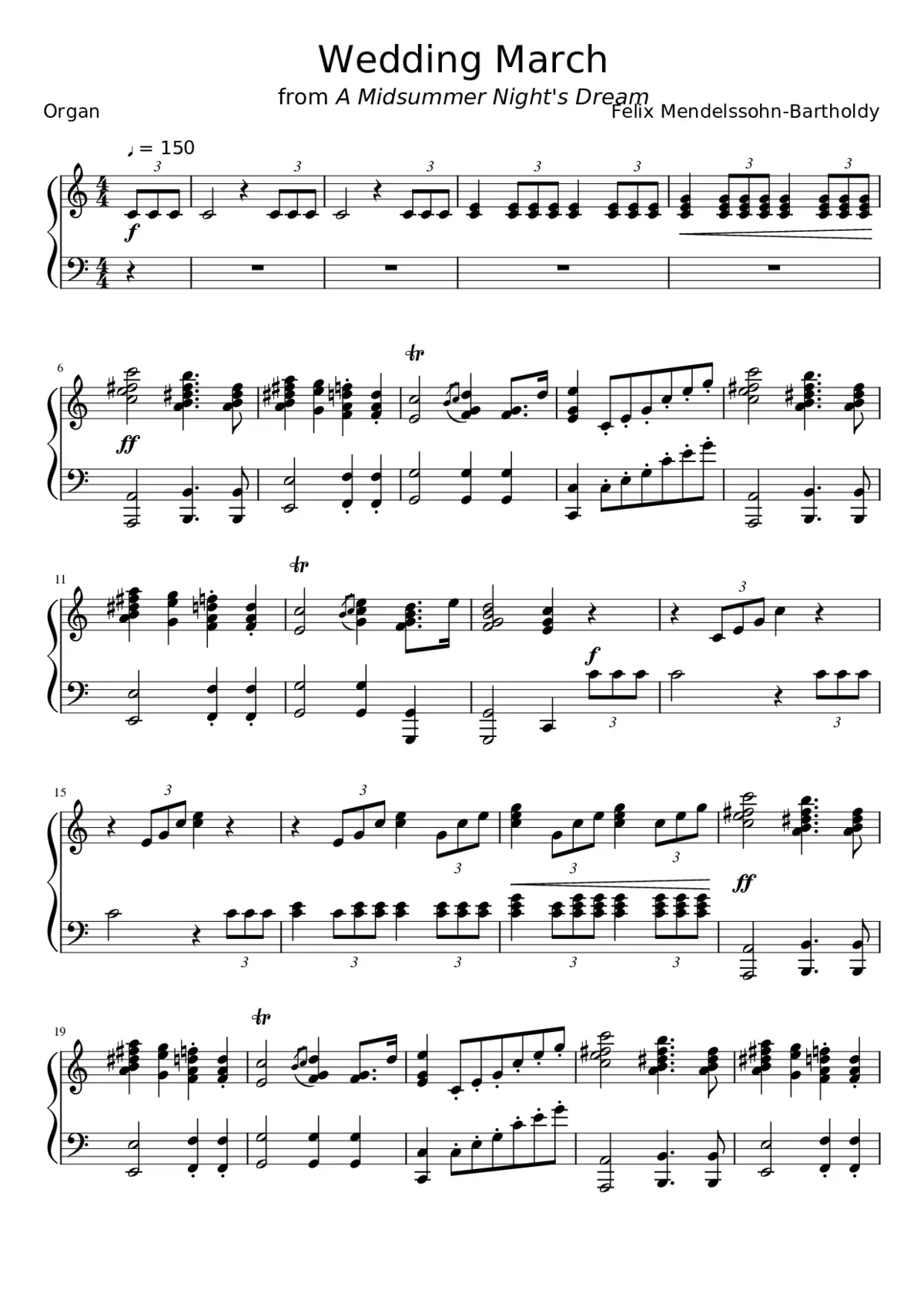Wedding March from A Midsummer Night's Dream Op.61 - Page 1