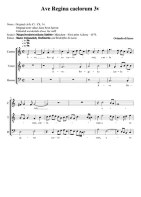 Ave Regina caelorum a 3 (1 of 5 settings)