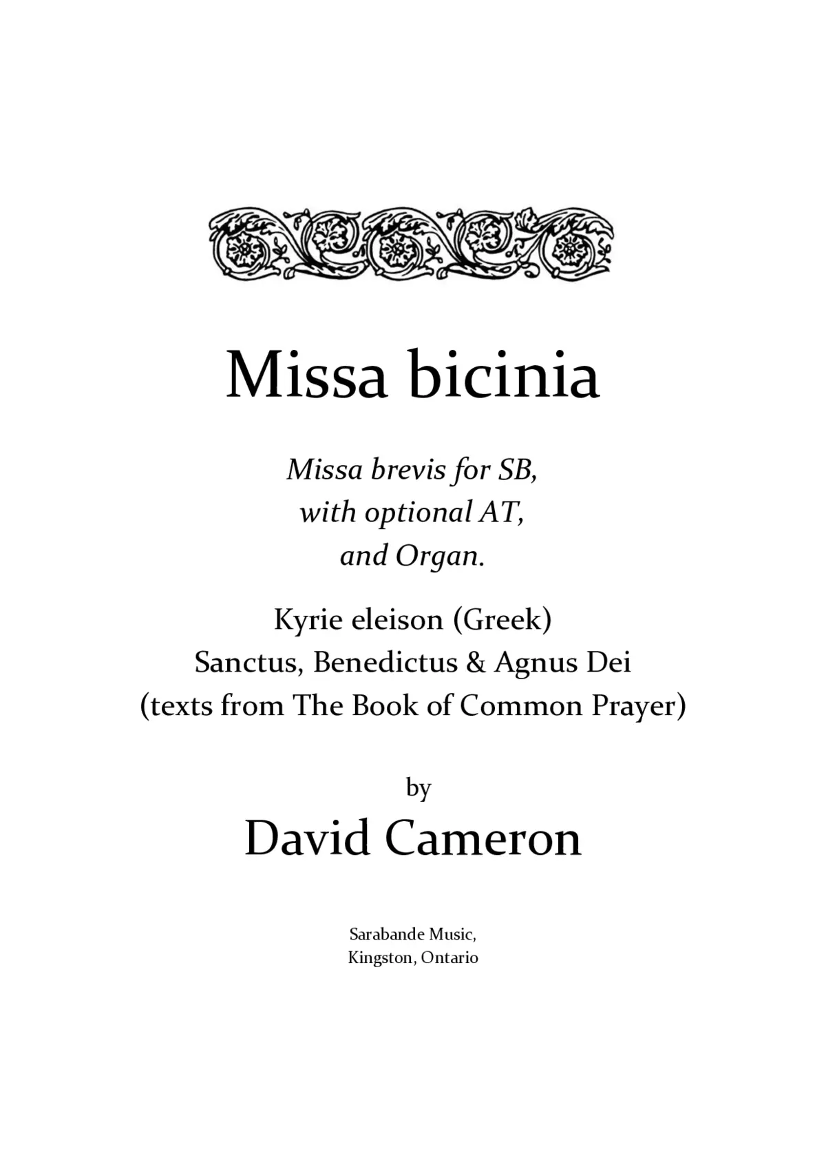 Missa bicinia - Page 1