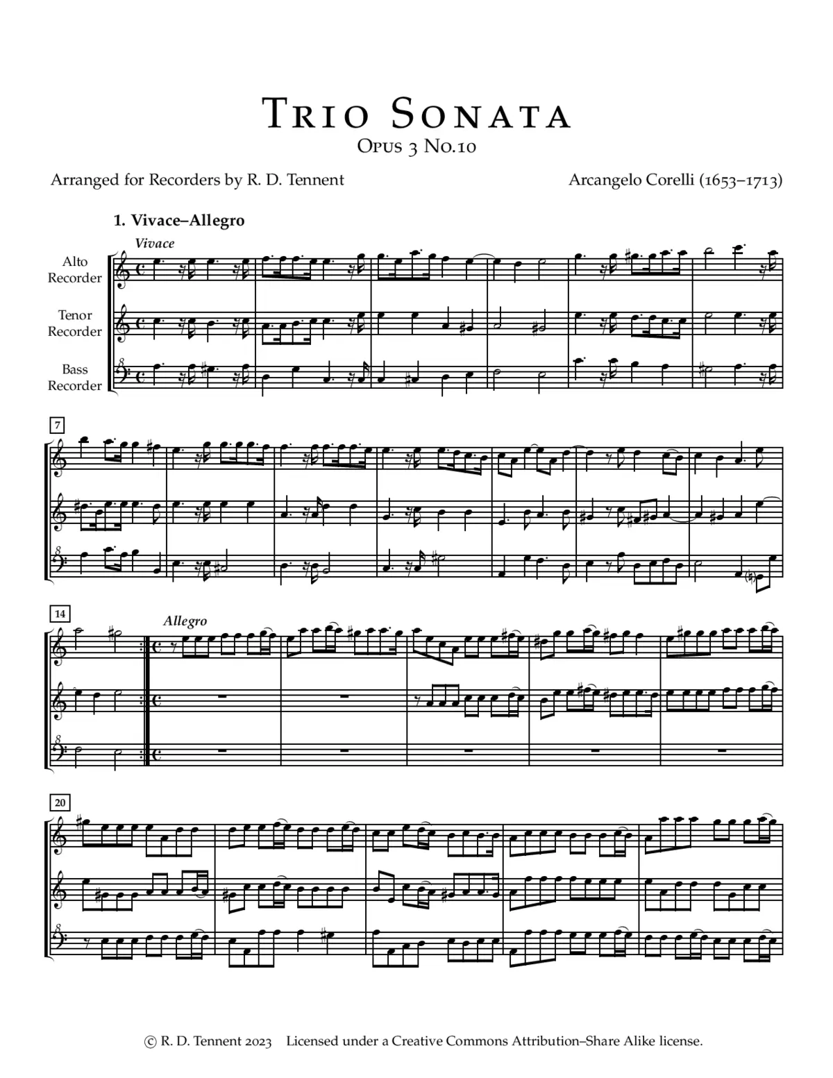 Trio Sonata in A minor - Page 1