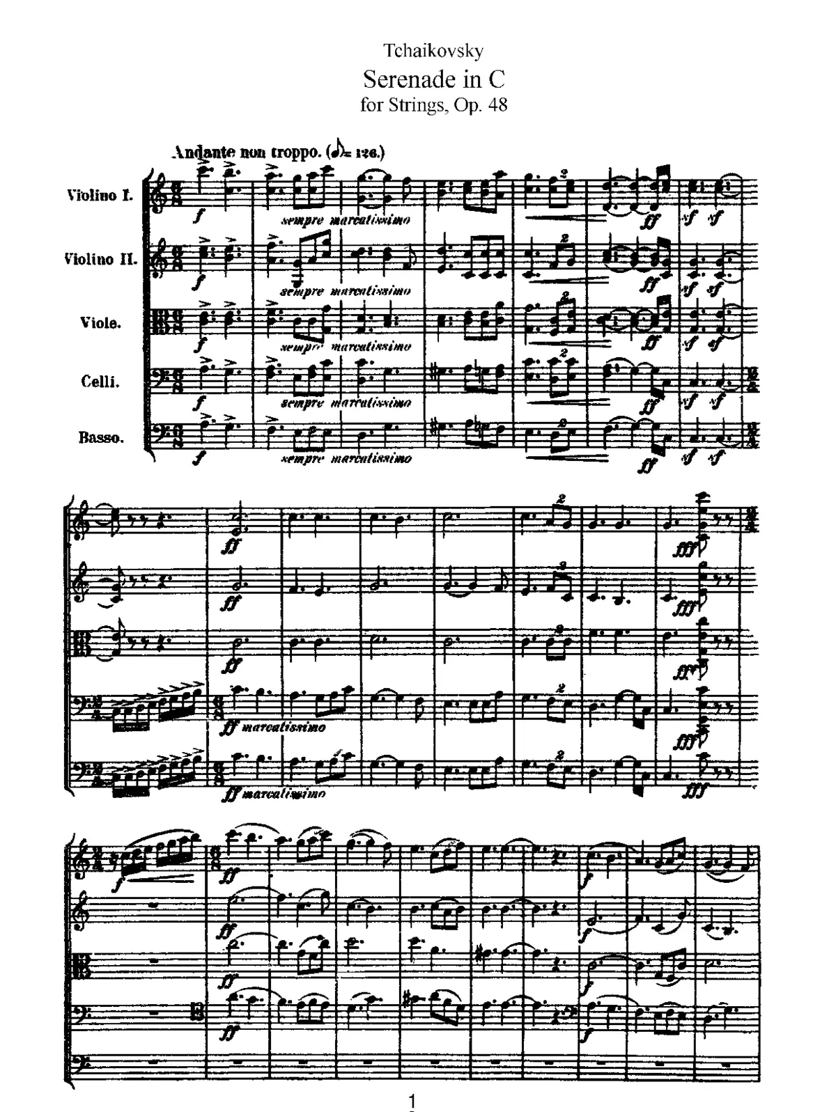 Serenade for String Orchestra ; Serenade for Strings - Page 1