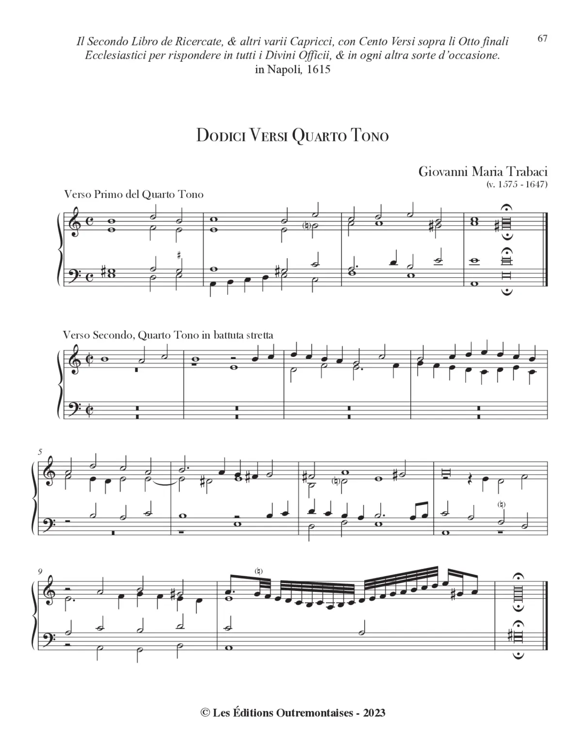 12 Versi Quarto Tono per Organo - Page 1
