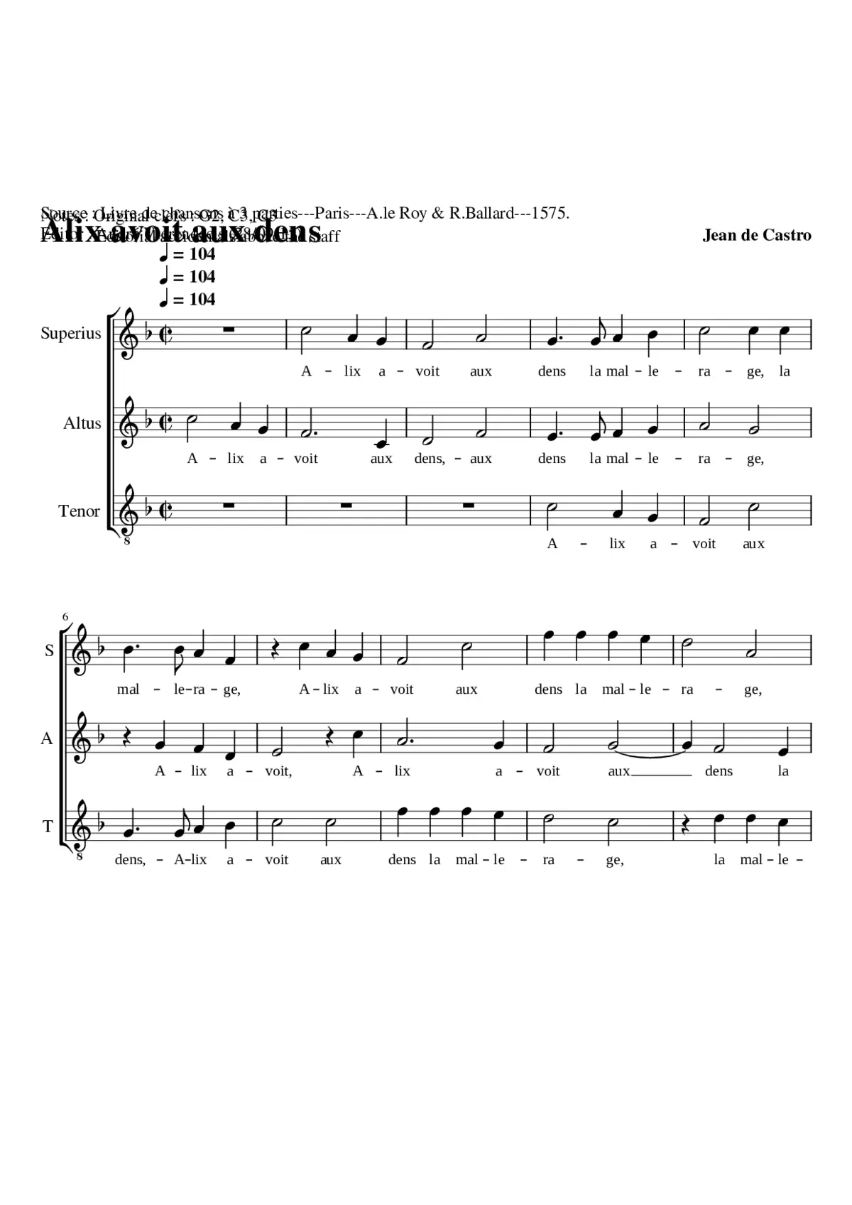 Alix avoit aux dens - Page 1