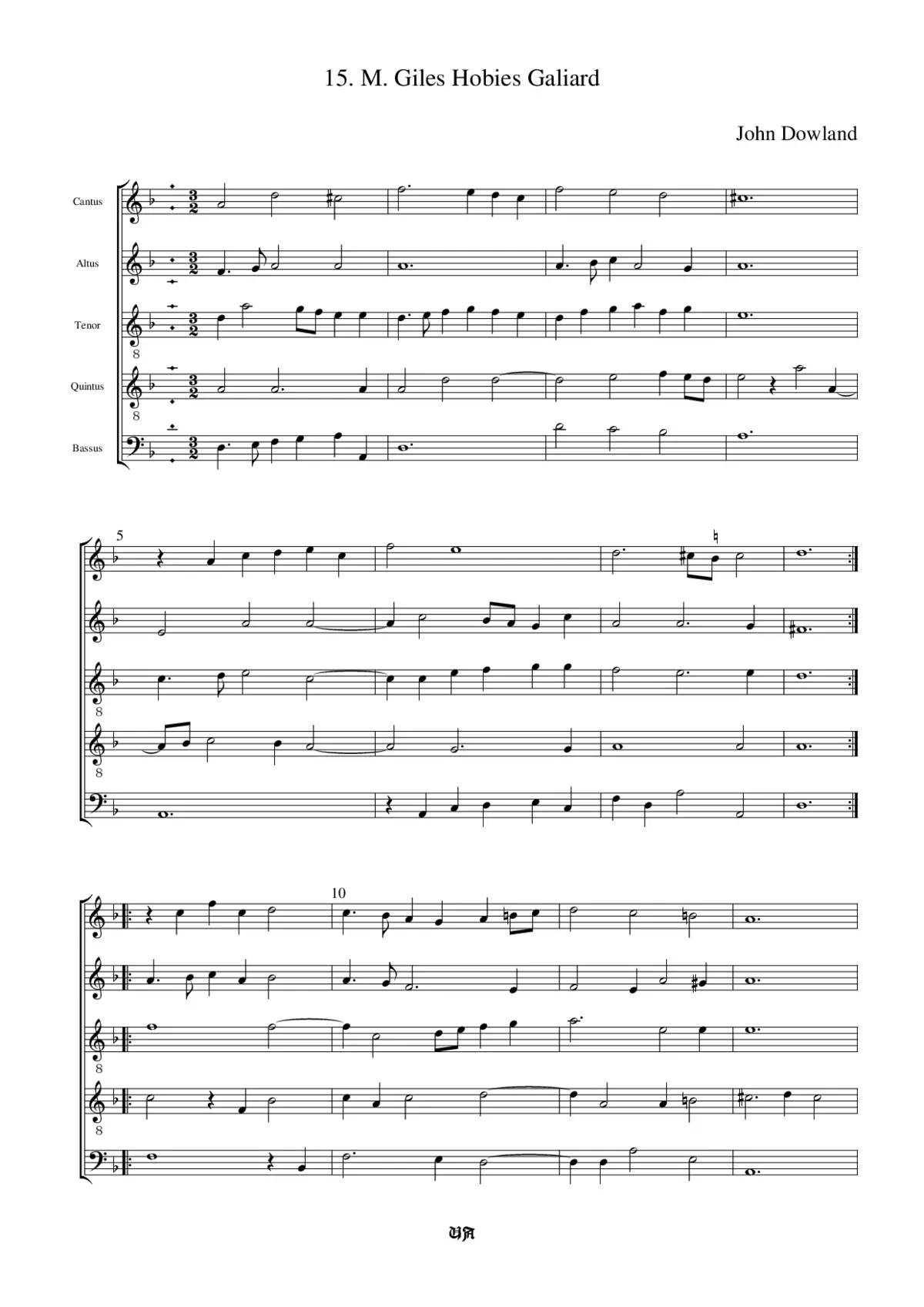 Mr. Giles Hobies Galliard - Page 1