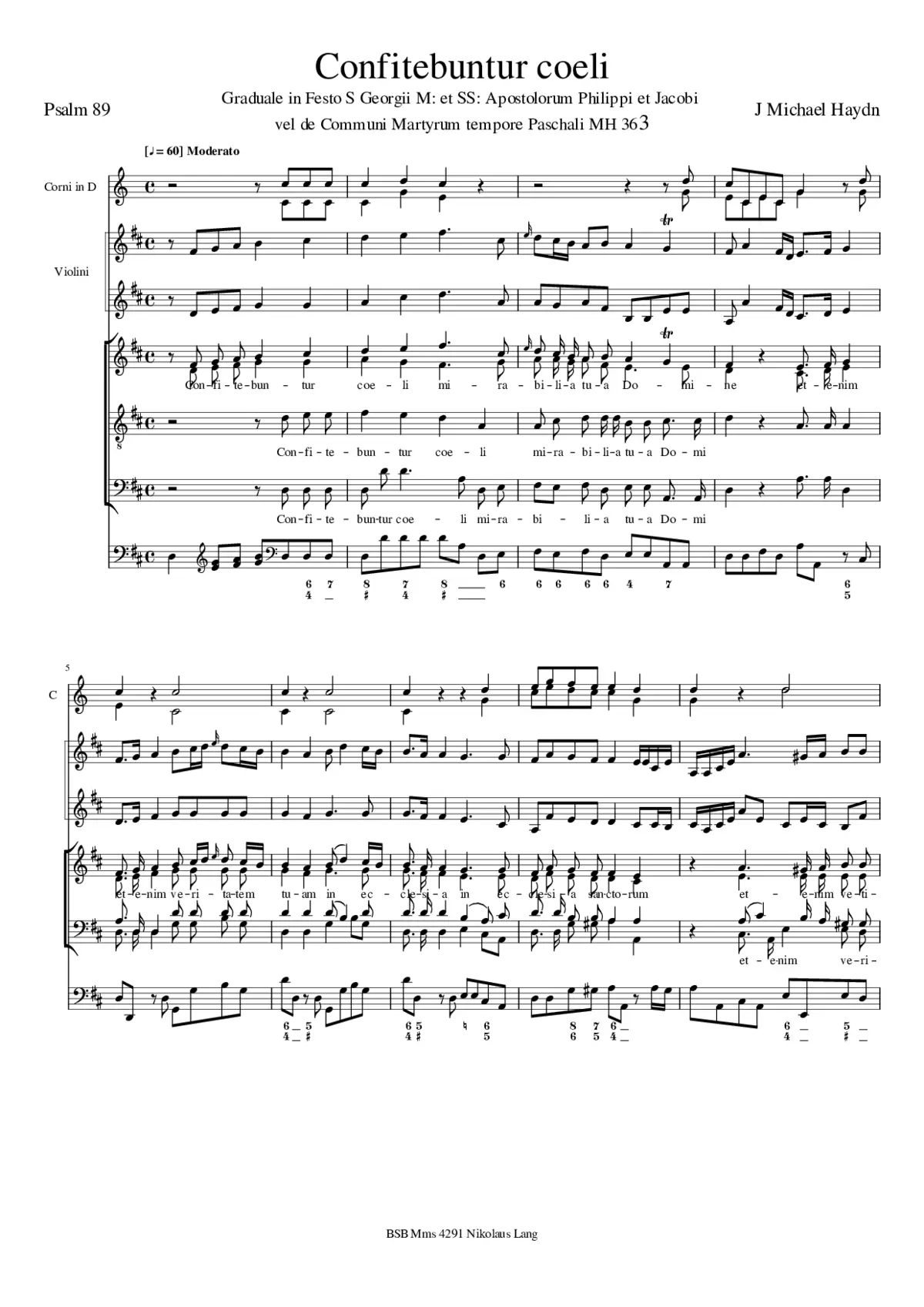 Confitebuntur coeli, MH 363 - Page 1