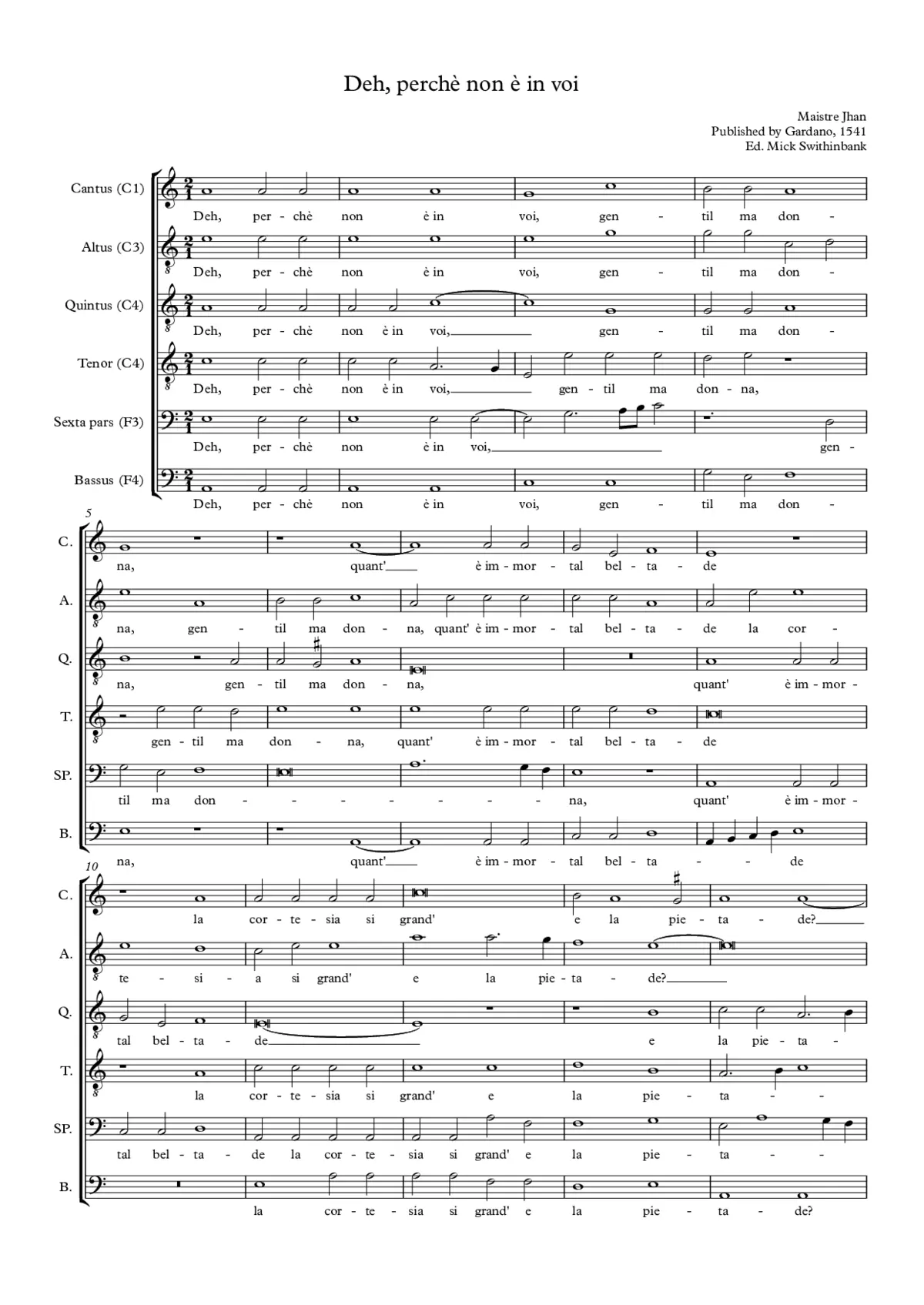 Deh, perchè non è in voi - Page 1
