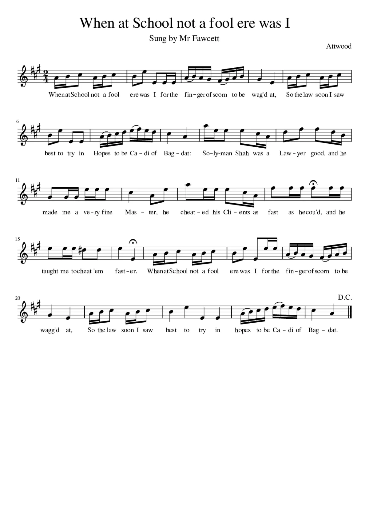 When at School not a fool ere was I - Page 1