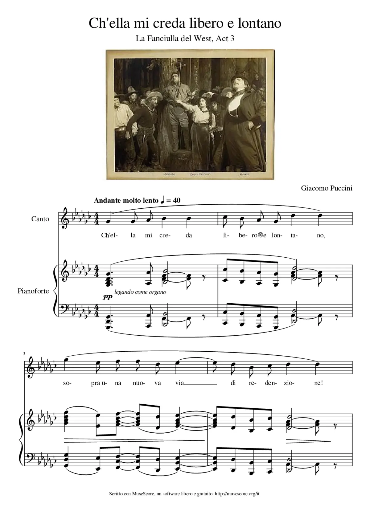 La fanciulla del West Ch'ella mi creda libero e lontano - Page 1