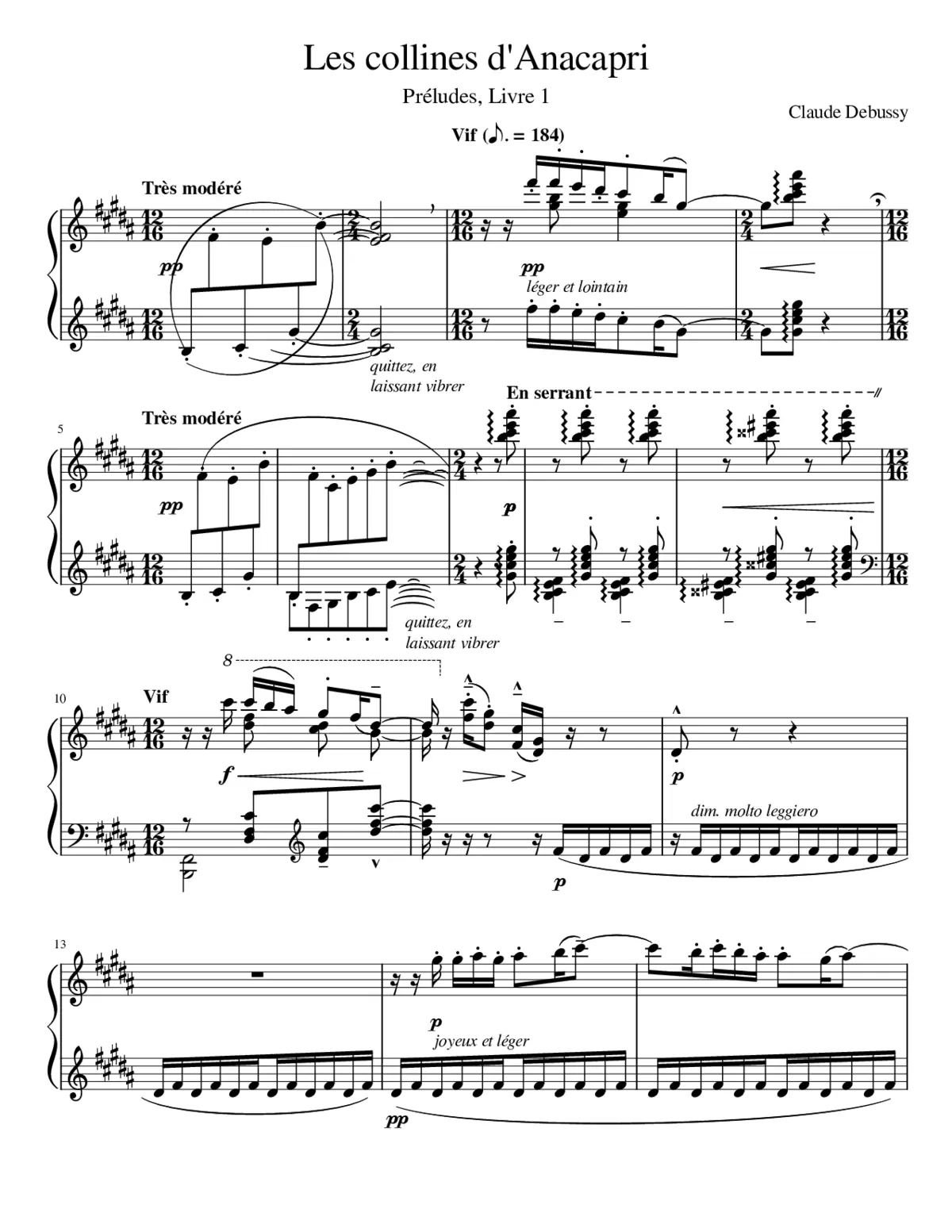 Préludes Livre 1 - Page 1