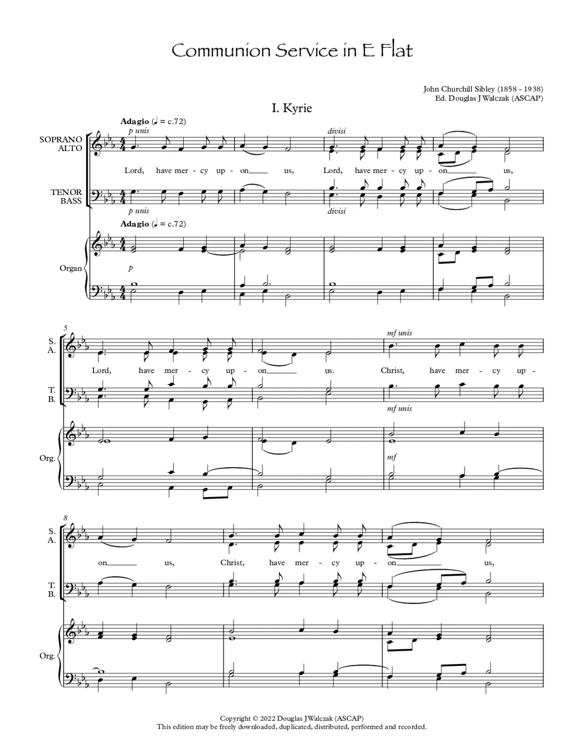 Communion Service in E Flat - Page 1