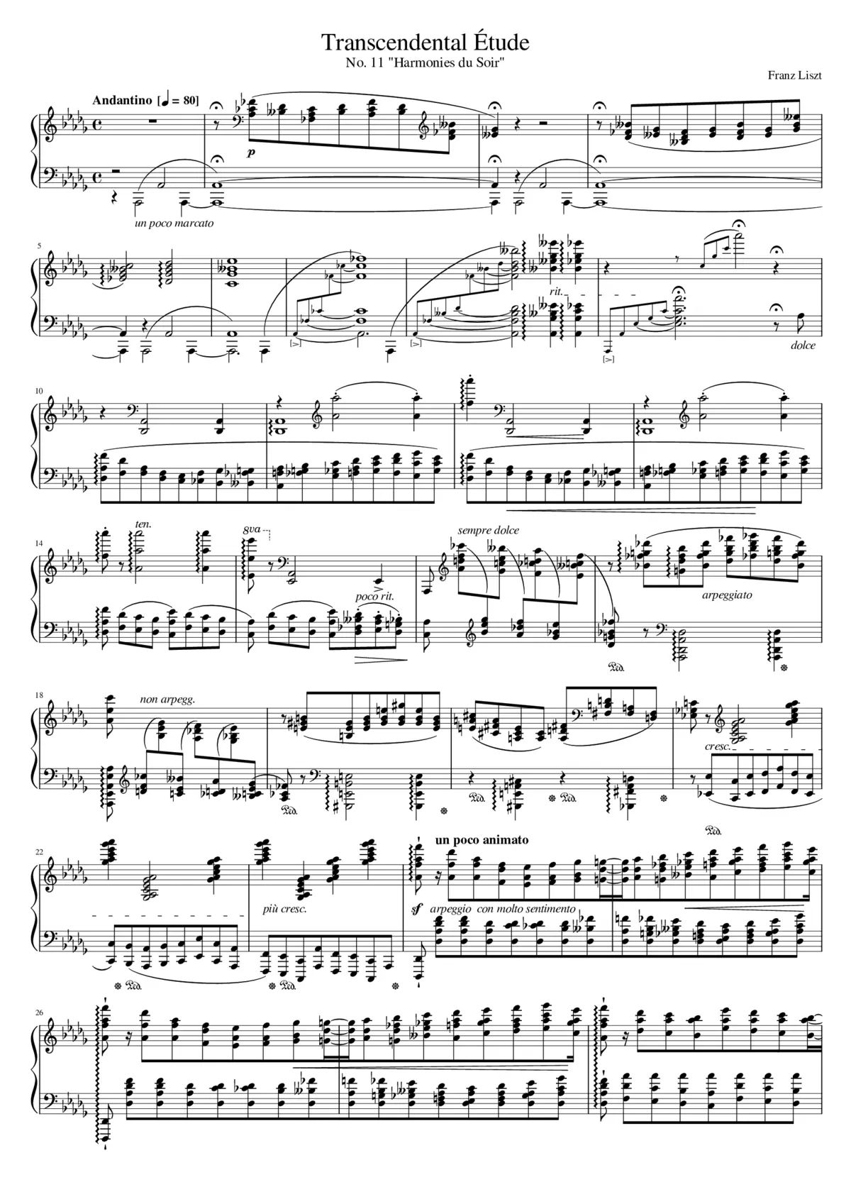 Études d'exécution transcendante S.139 - Page 1