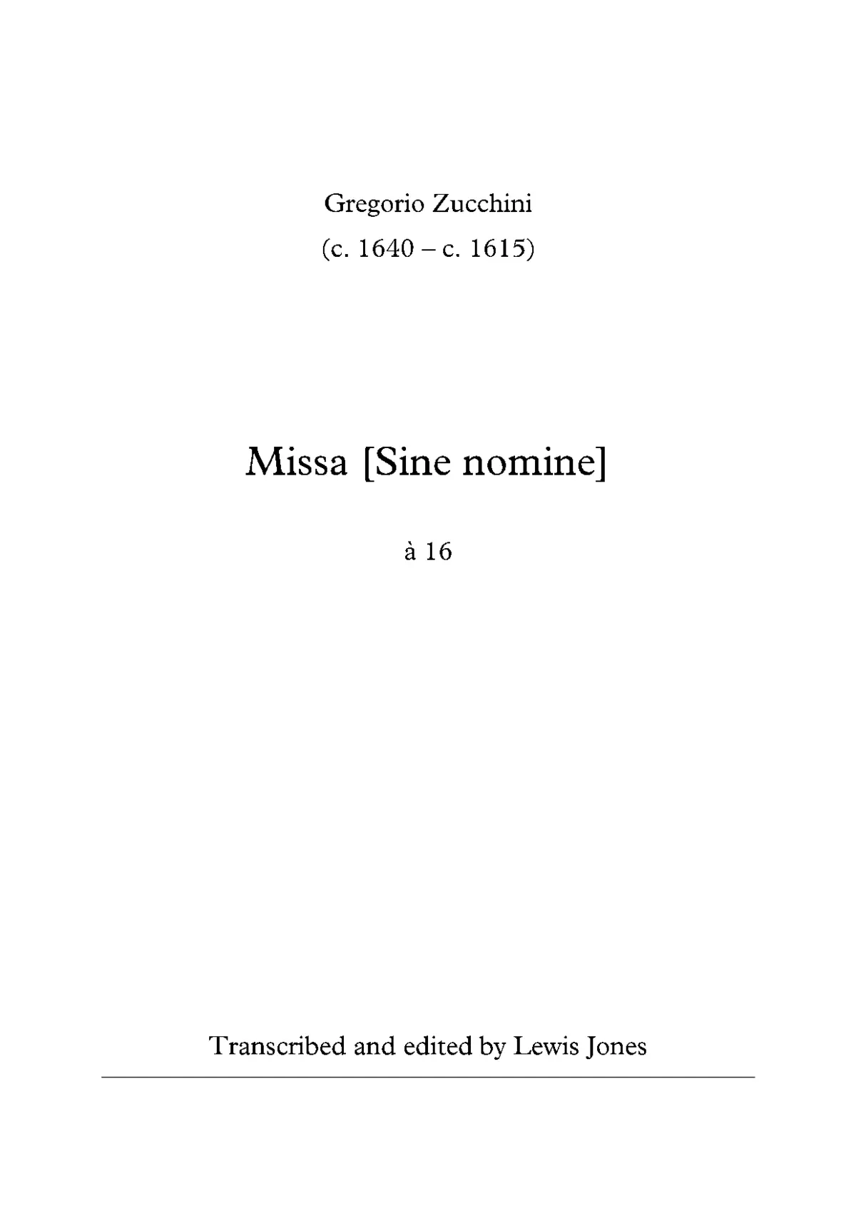 Missa a 16 - Page 1