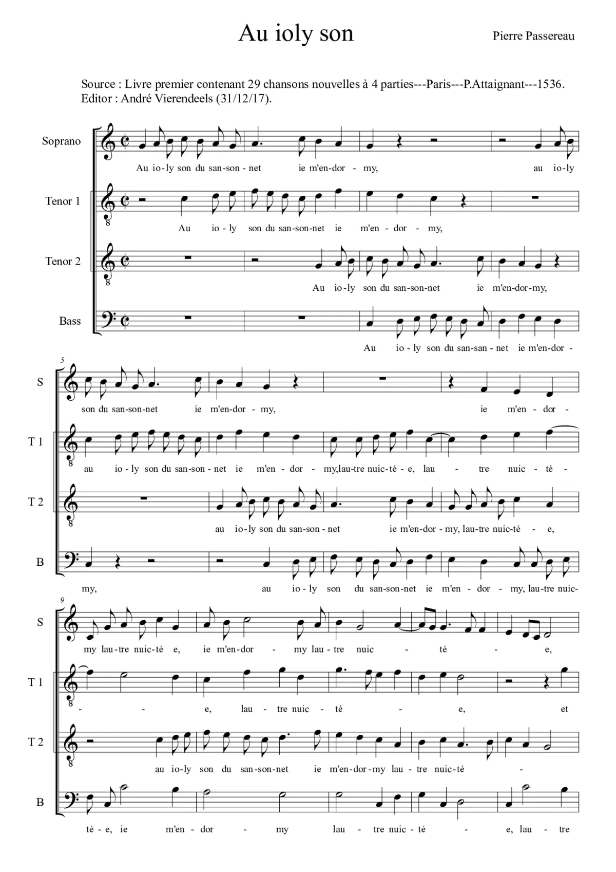 Au joly son du sansonnet - Page 1
