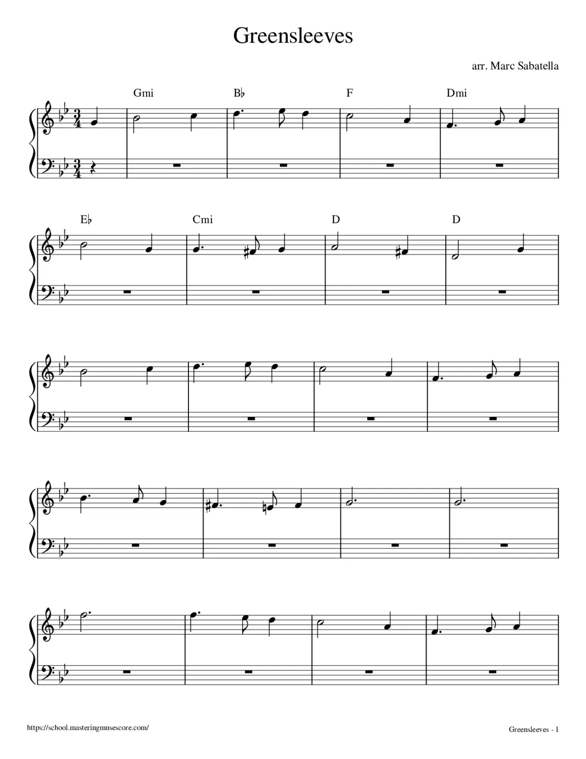 Greensleeves - Page 1