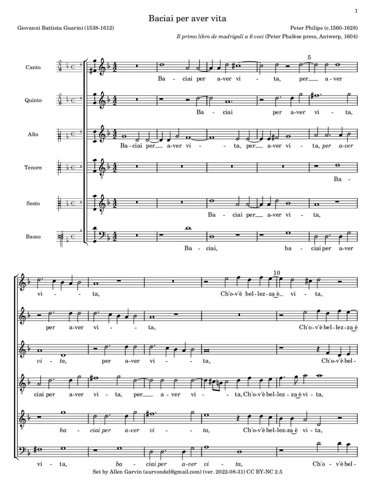 Baciai per aver vita - Page 1