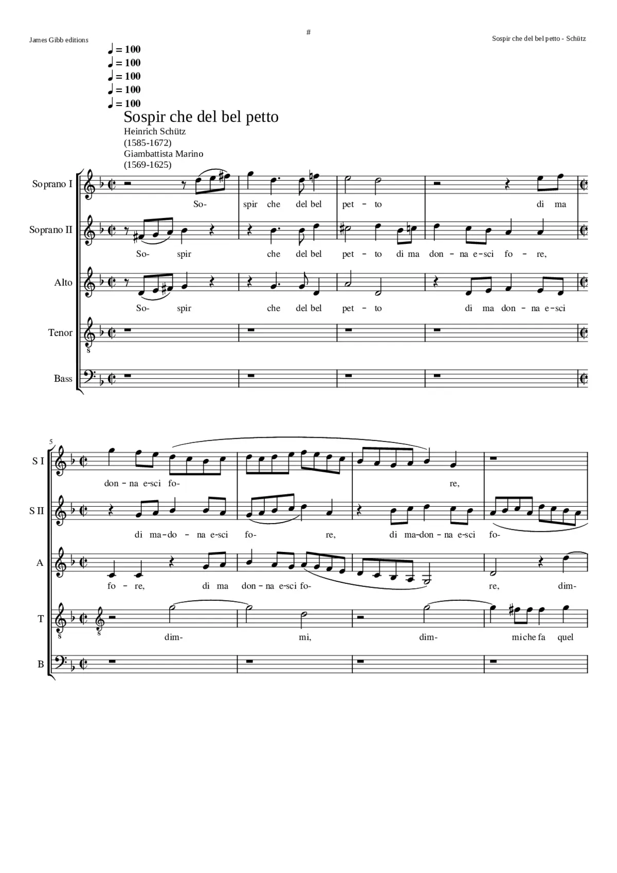 Sospir che del bel petto SWV 14 - Page 1