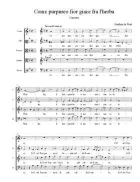 Come purpureo fior giace fra l'herba