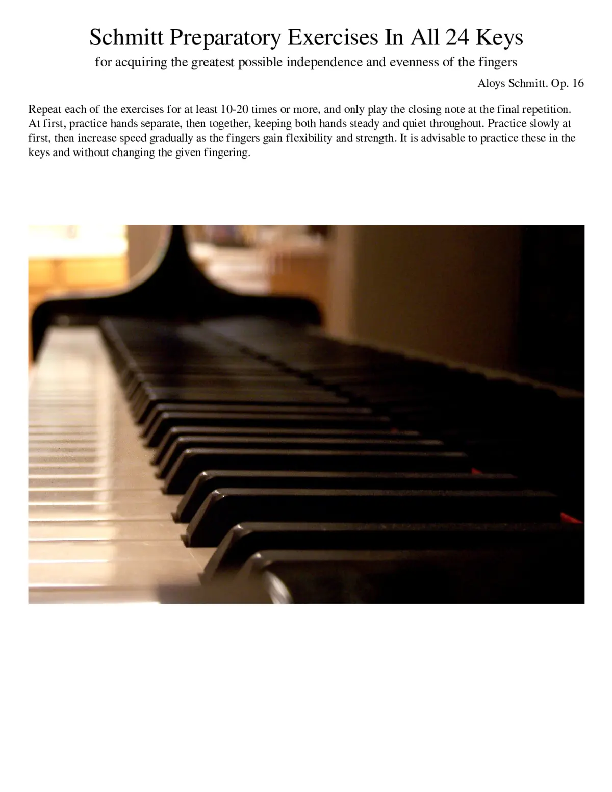 Op. 16 (Preparatory Exercises) - Page 1