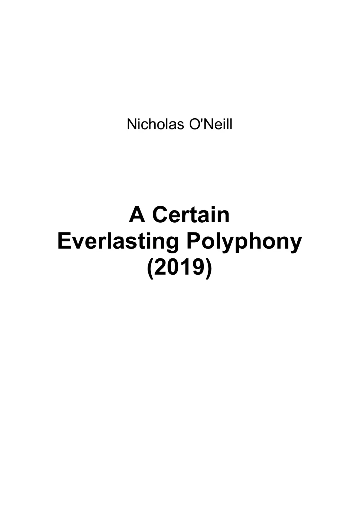 A certain everlasting polyphony - Page 1