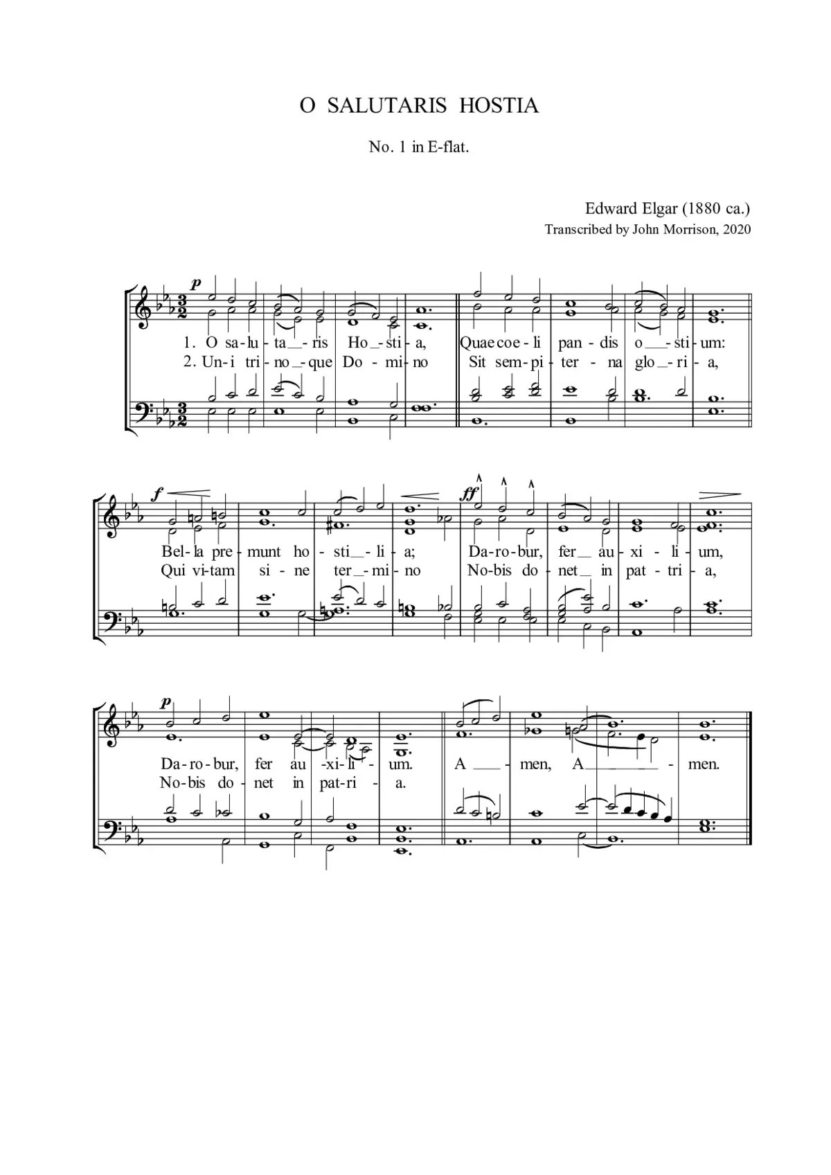 O Salutaris Hostia No.1 in E-flat major - Page 1
