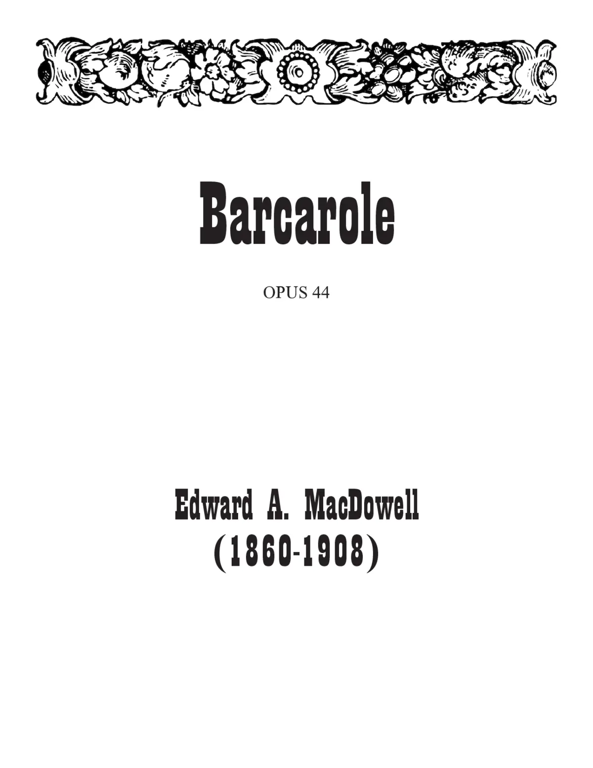 Barcarole, Op. 44 - Page 1