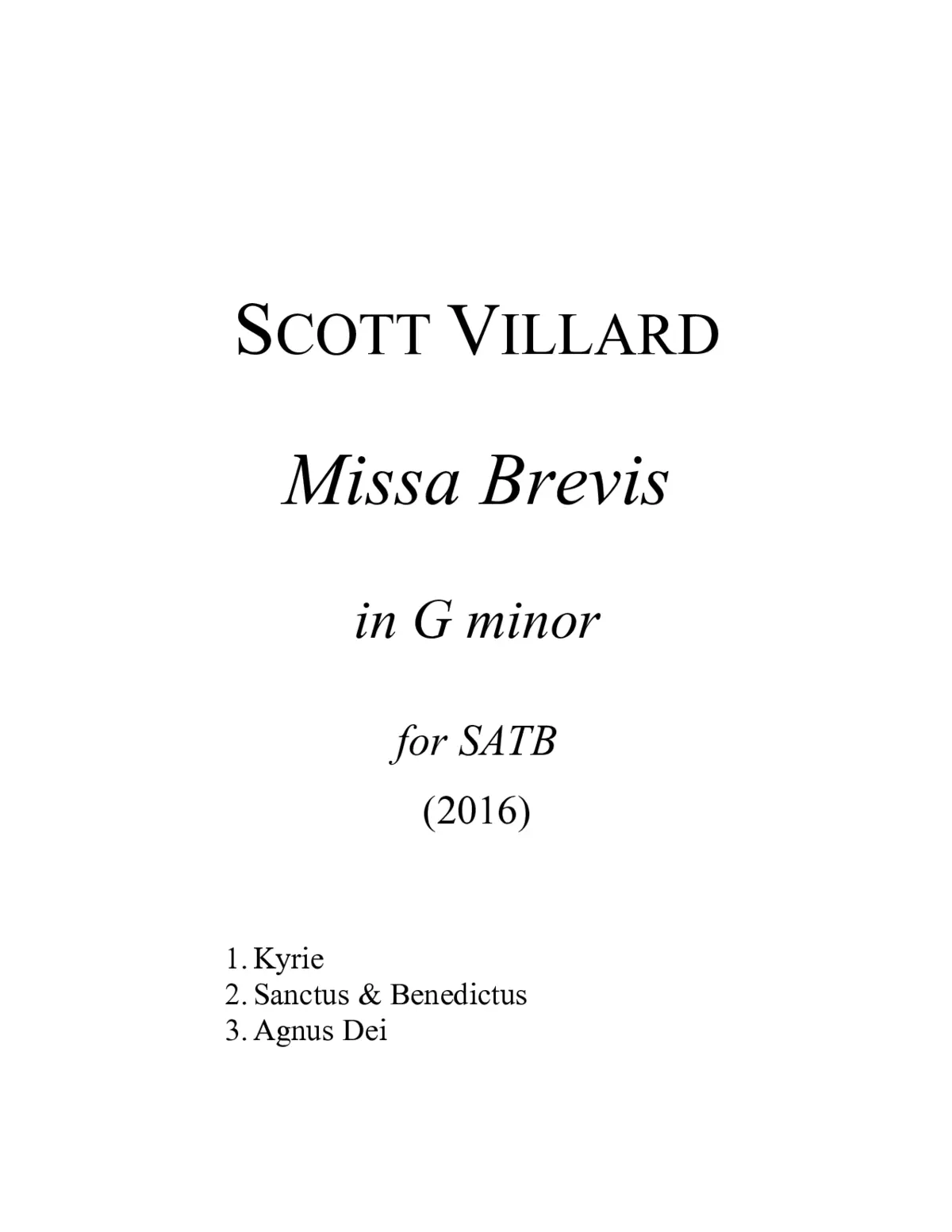 Missa Brevis in G Minor (2016) - Page 1
