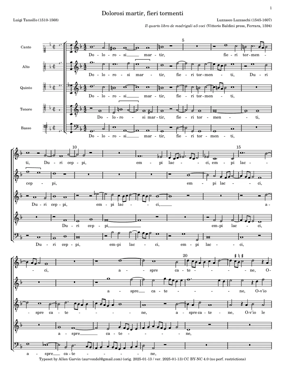Dolorosi martir, fieri tormenti - Page 1