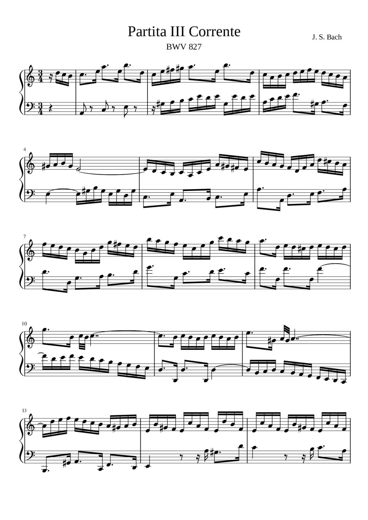 Partita in A minor BWV 827 - Page 1