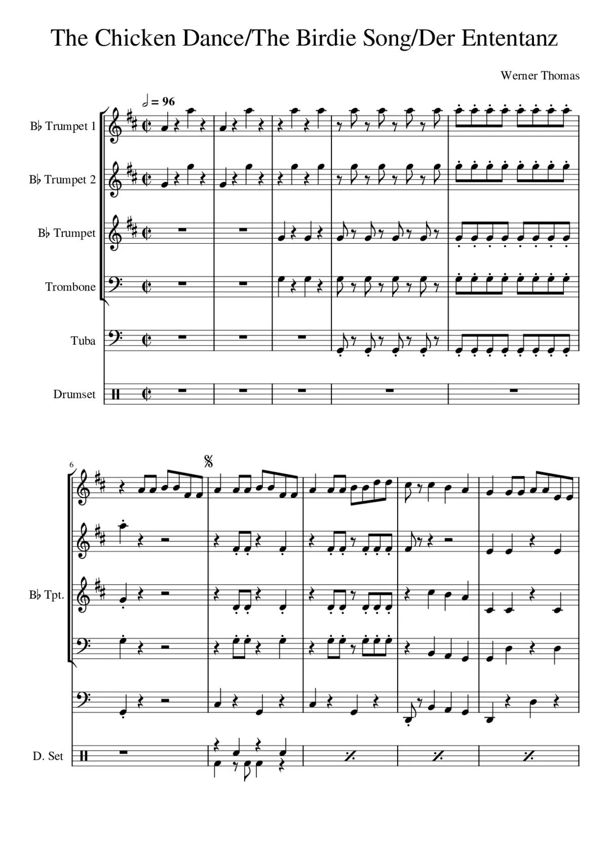 The Chicken Dance/The Birdie Song/Der Ententanz - Page 1