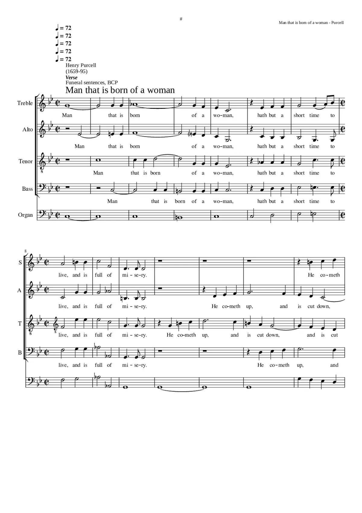 Music for the Funeral of Queen Mary Z.860 - Page 1