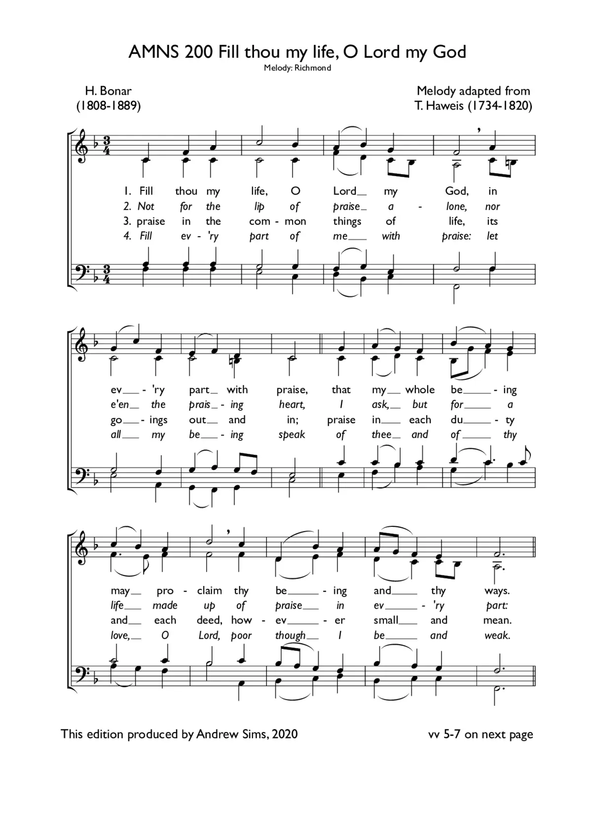 Fill thou my life, O Lord my God - Page 1