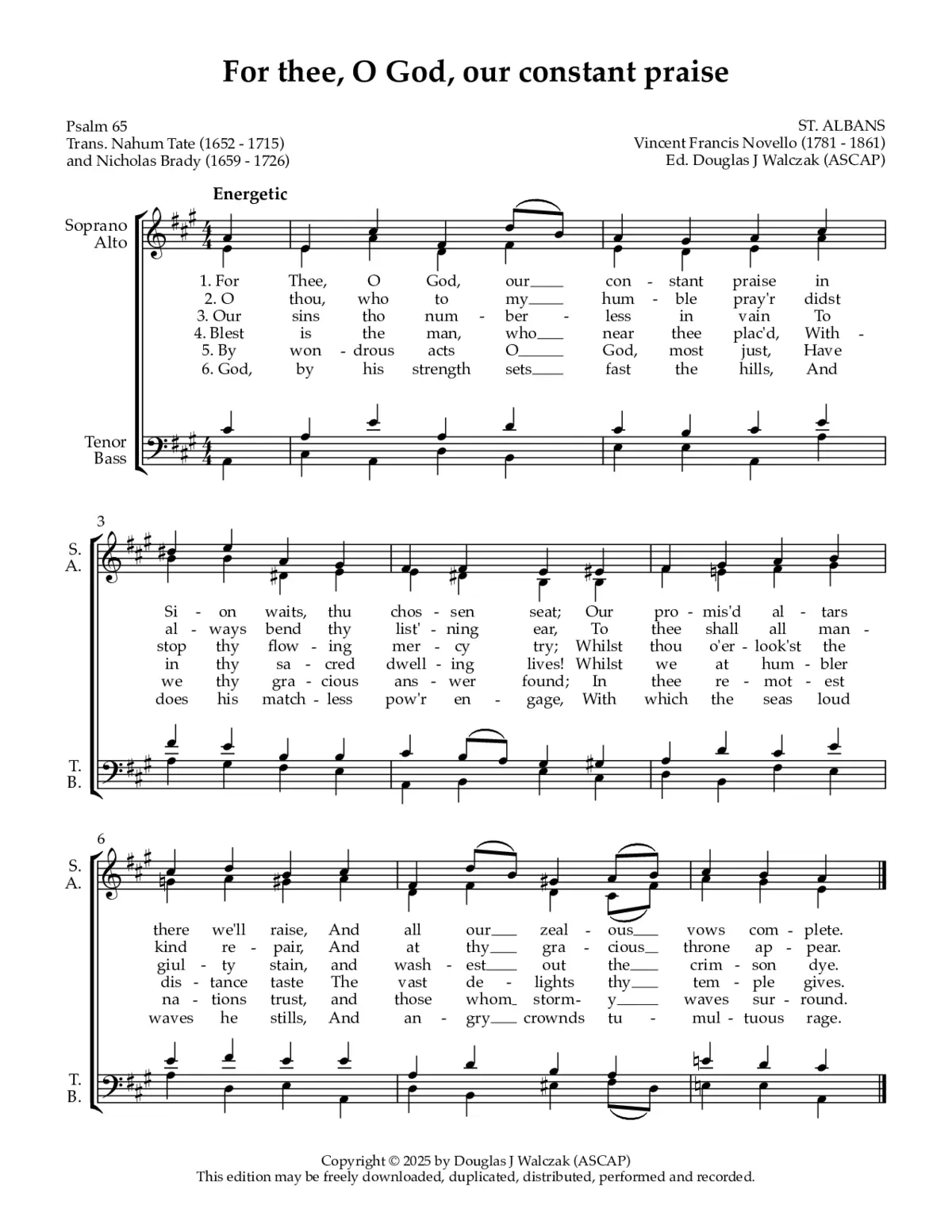 For thee O God our constant praise - Page 1