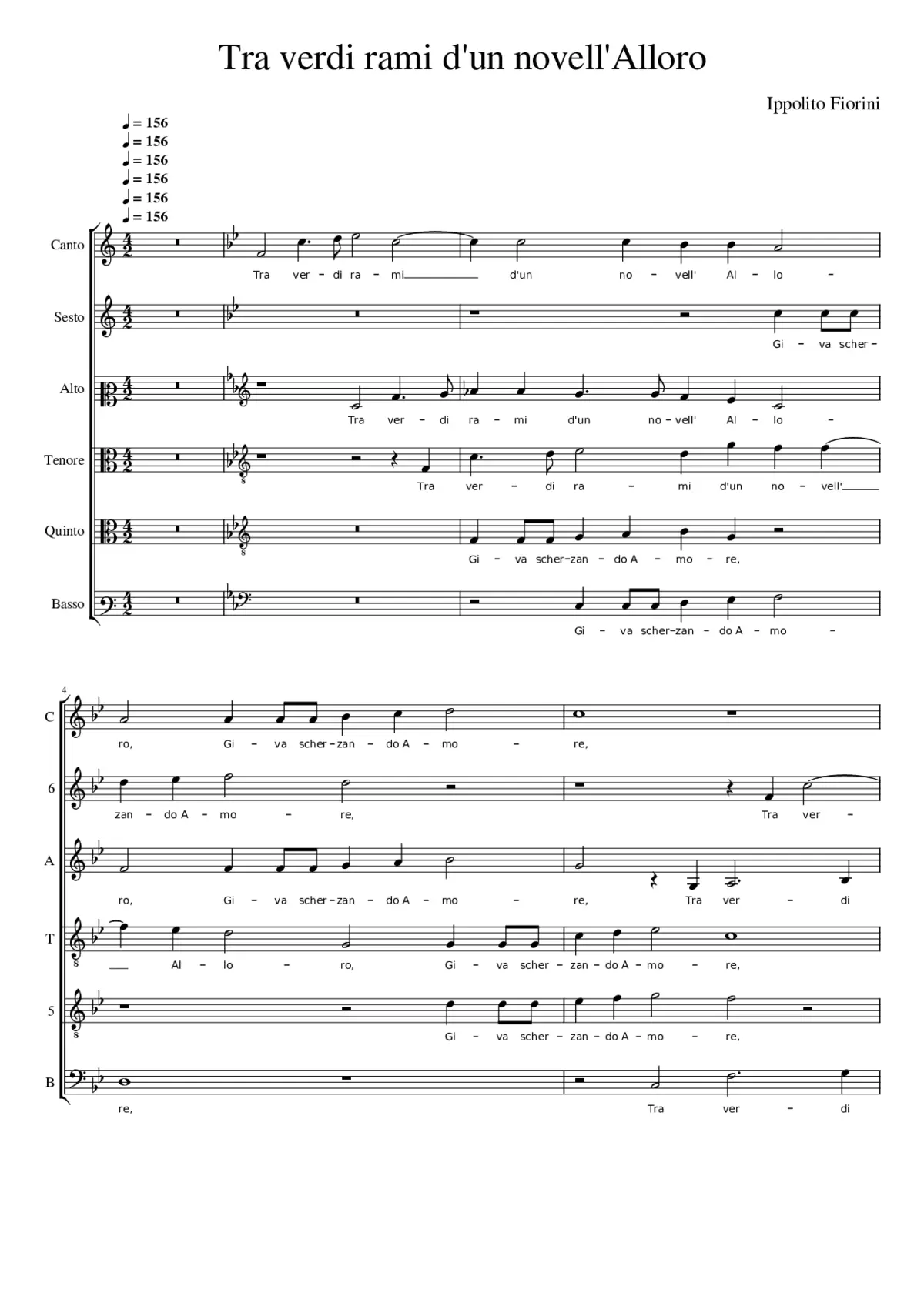 Tra verdi rami d'un novell' Alloro - Page 1