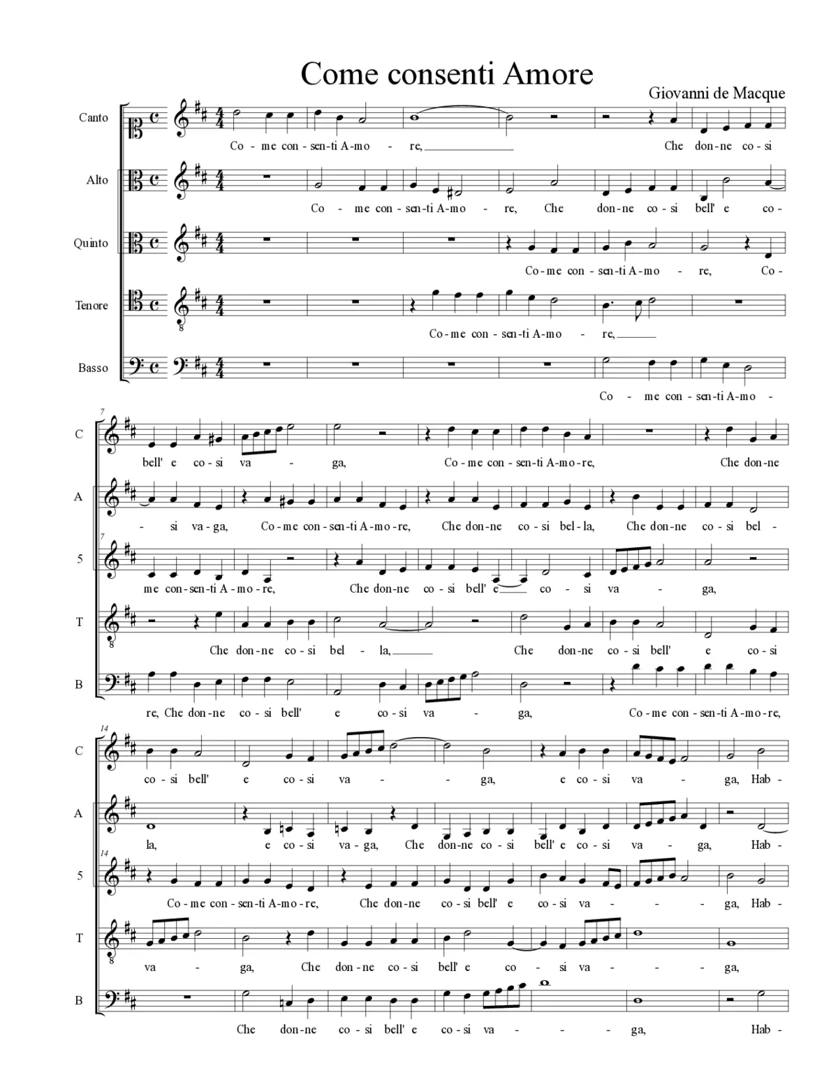 Come consenti Amore - Page 1