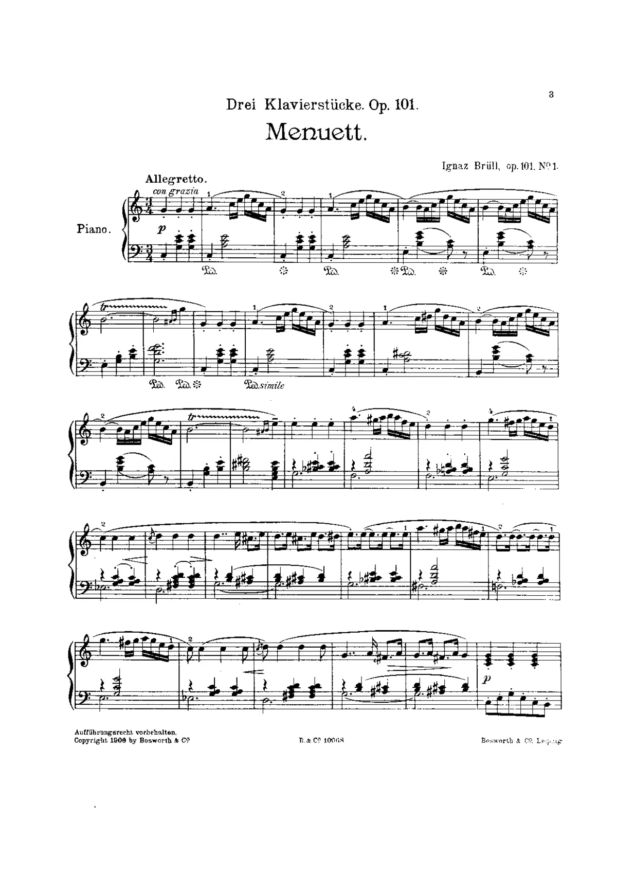 3 Piano Pieces - Page 1