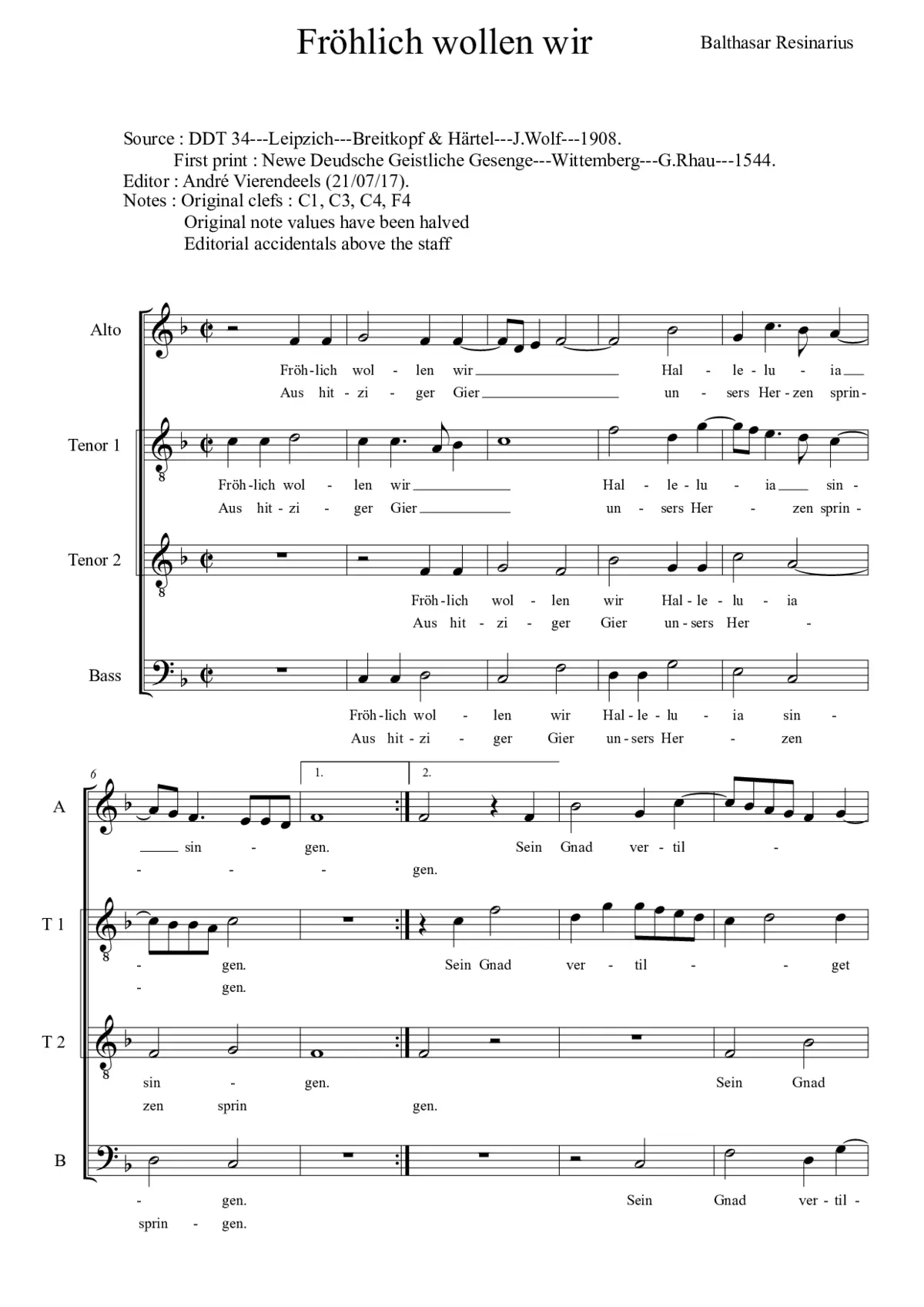 Fröhlich wollen wir - Page 1