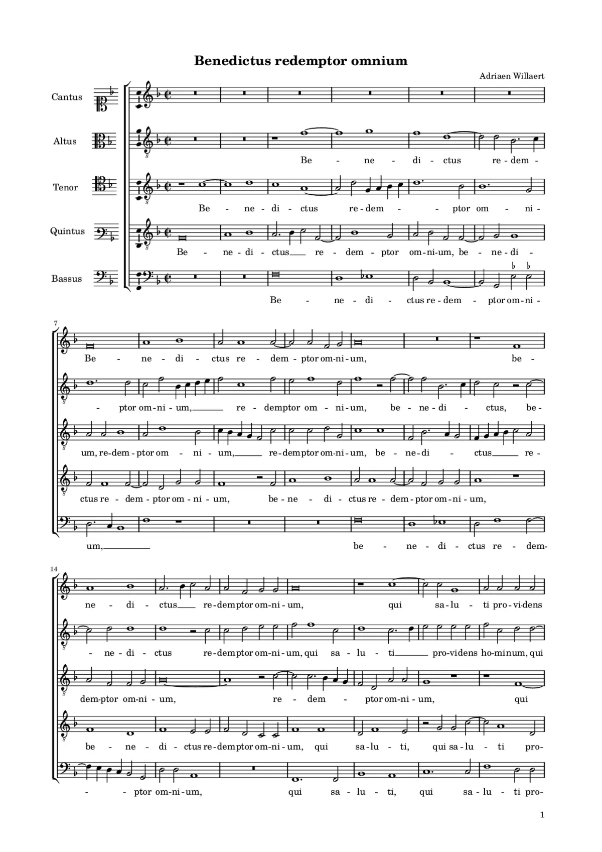Benedictus redemptor omnium - Page 1